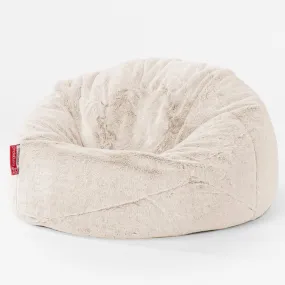 Classic Kids Bean Bag Chair 1-5 yr - Fluffy Faux Fur Rabbit White