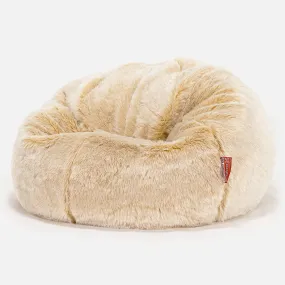 CloudSac Kids Memory Foam Giant Children's Bean Bag 2-12 yr - Faux Fur Sheepskin White