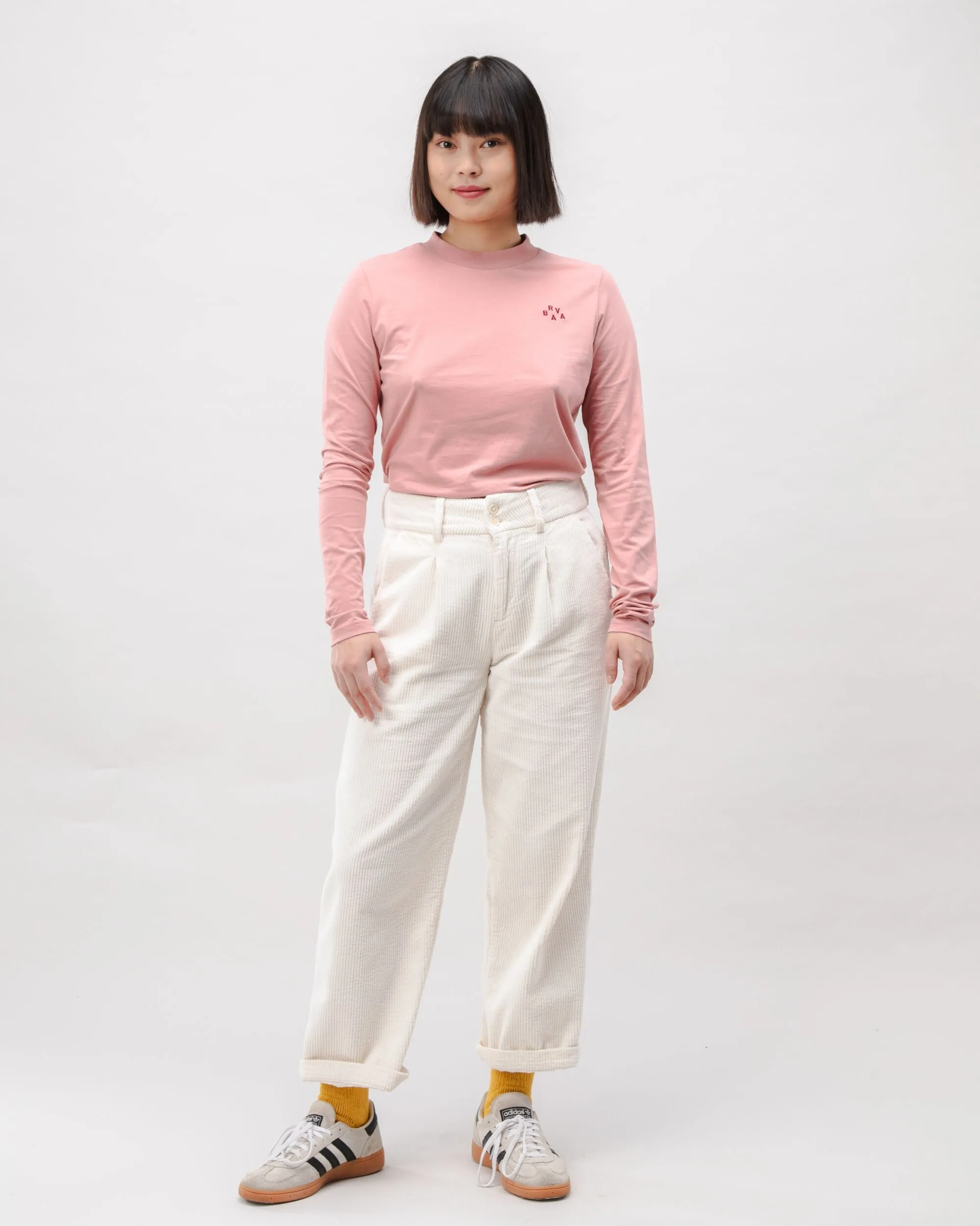 Corduroy Pleated Pants Ecru