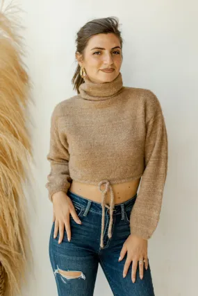 count me in tie waist turtleneck