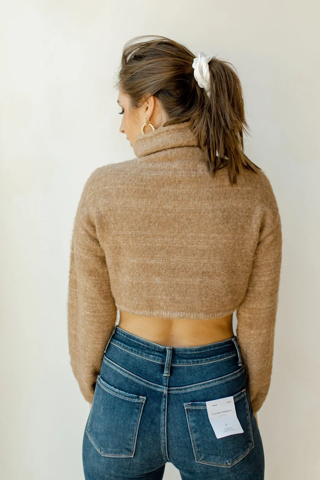 count me in tie waist turtleneck