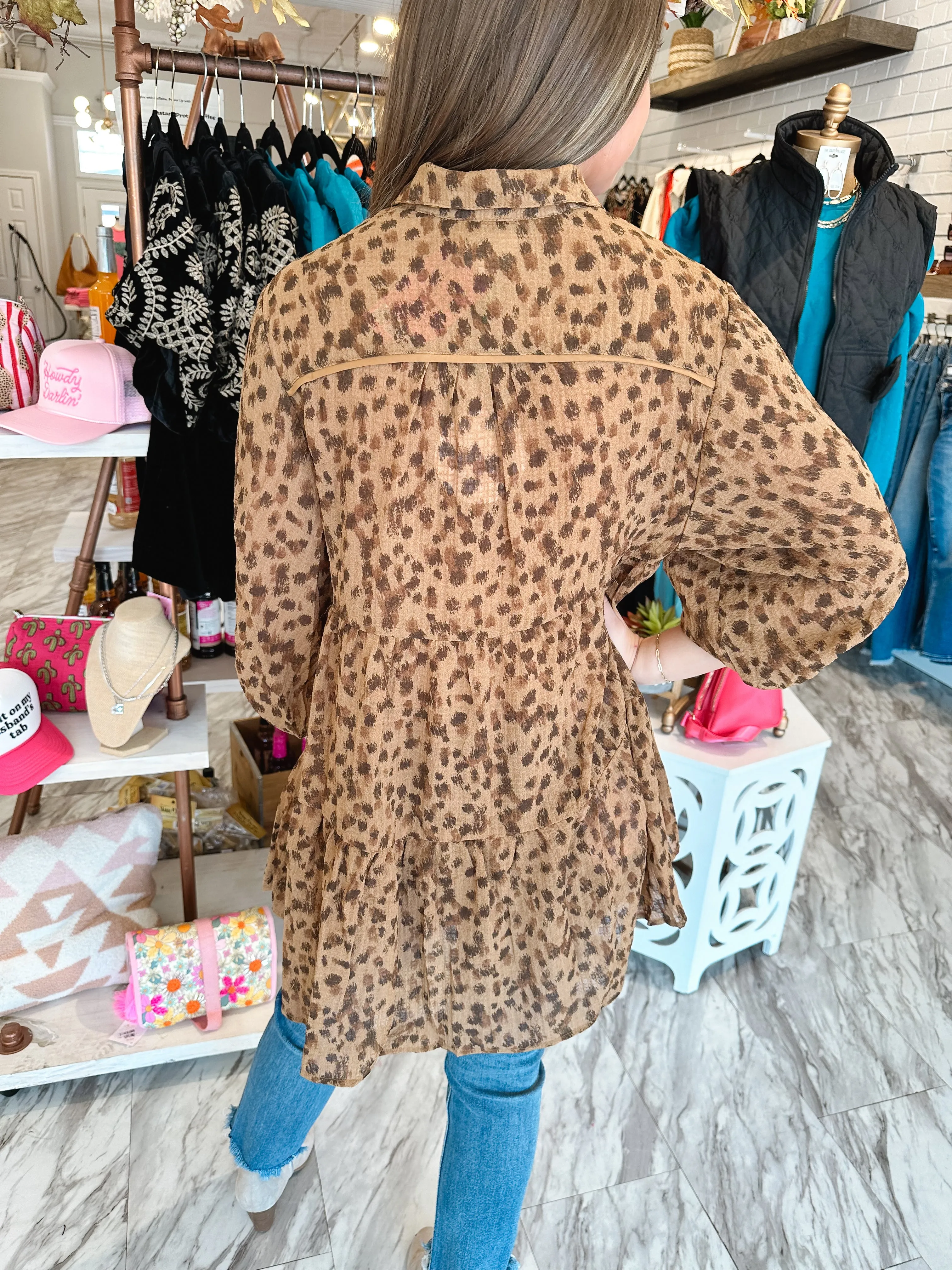 Dashing Leopard Tiered Top