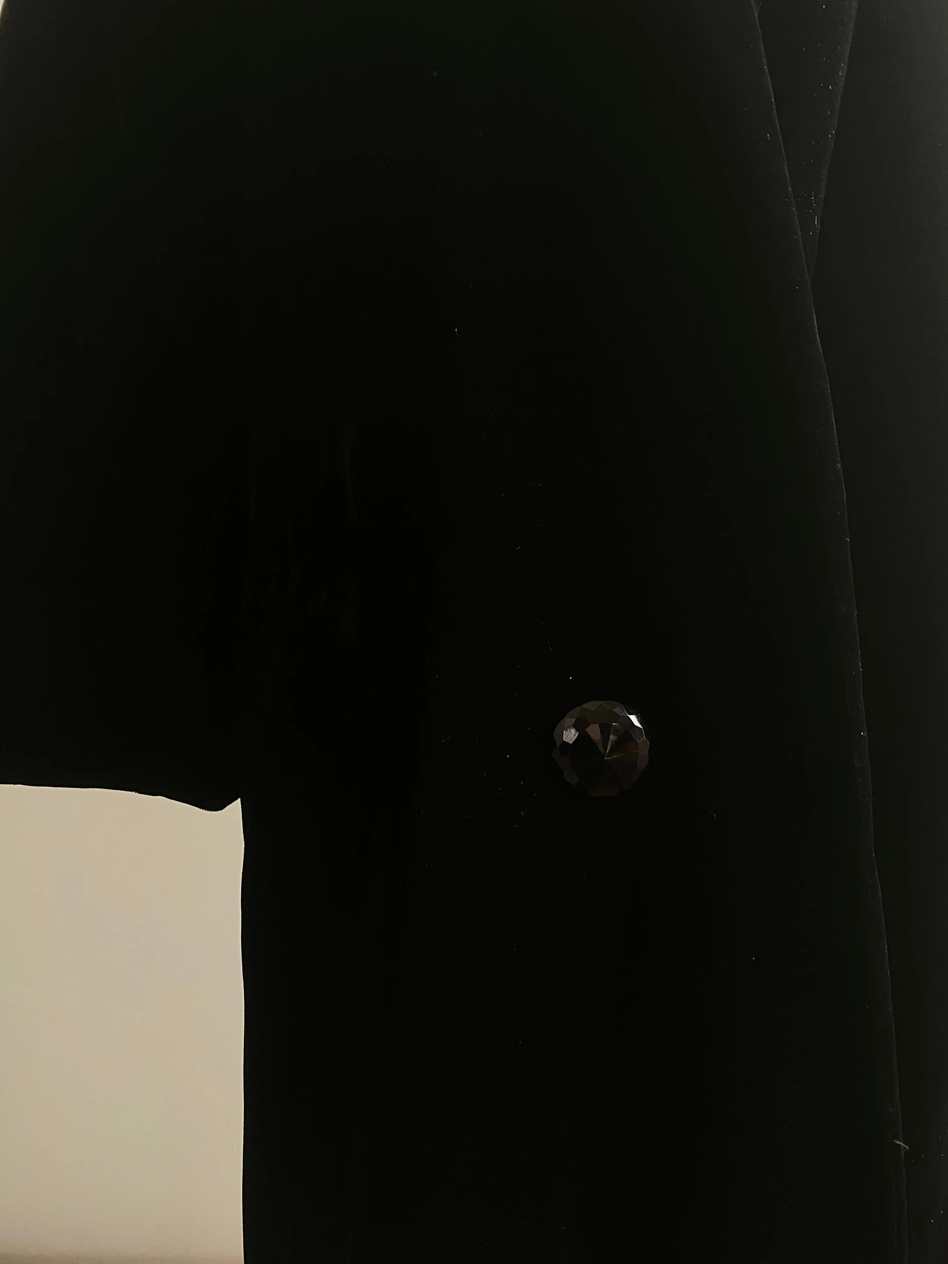 Dramatic 1950's Black Velvet Opera Coat With Huge Shawl Collar / Medium
