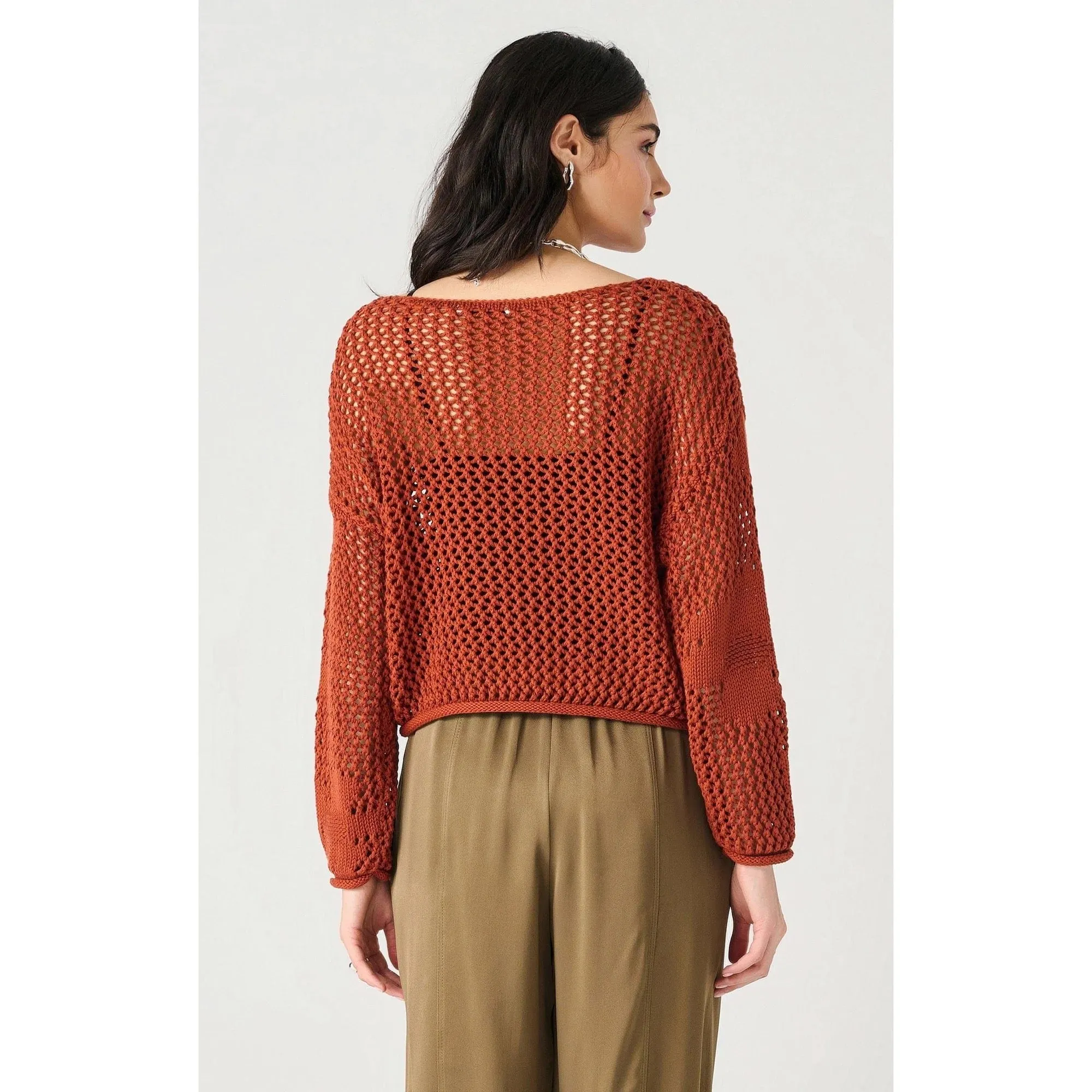 DX Floral Crochet Sweater