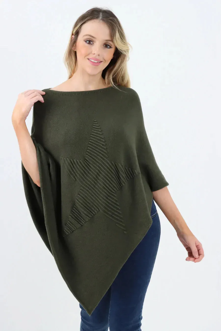 Embossed Star Poncho
