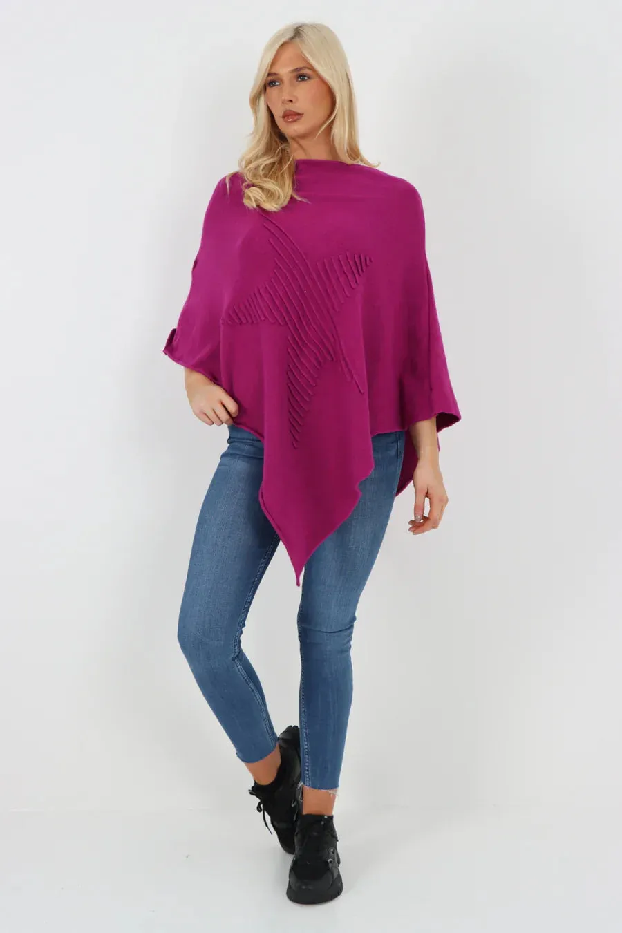 Embossed Star Poncho