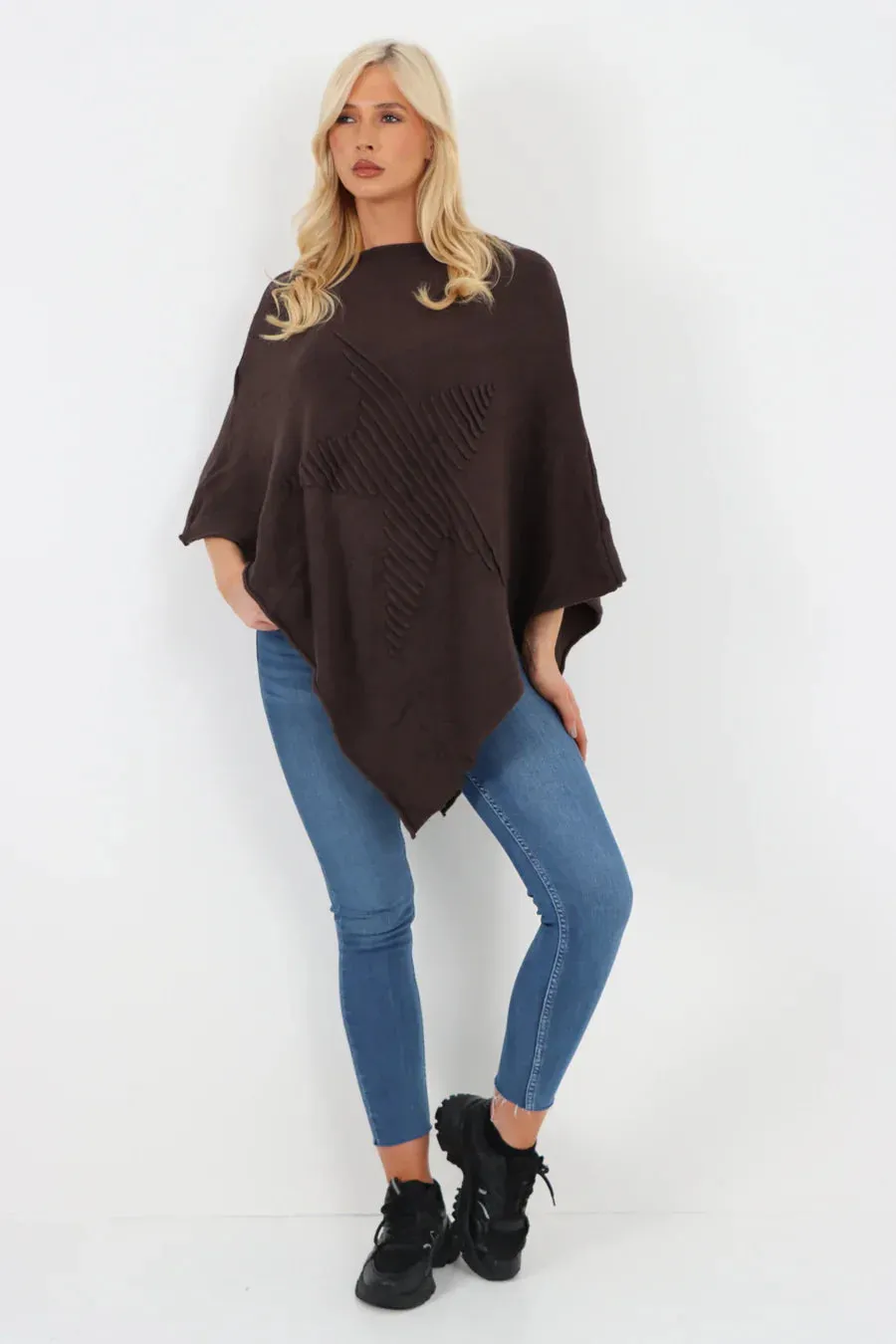Embossed Star Poncho