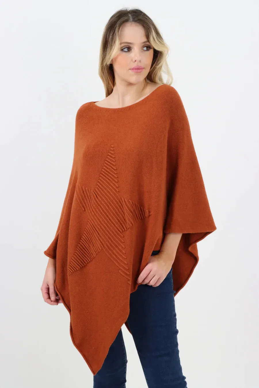 Embossed Star Poncho