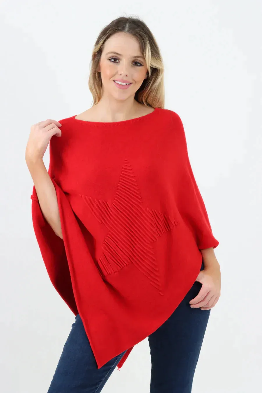 Embossed Star Poncho
