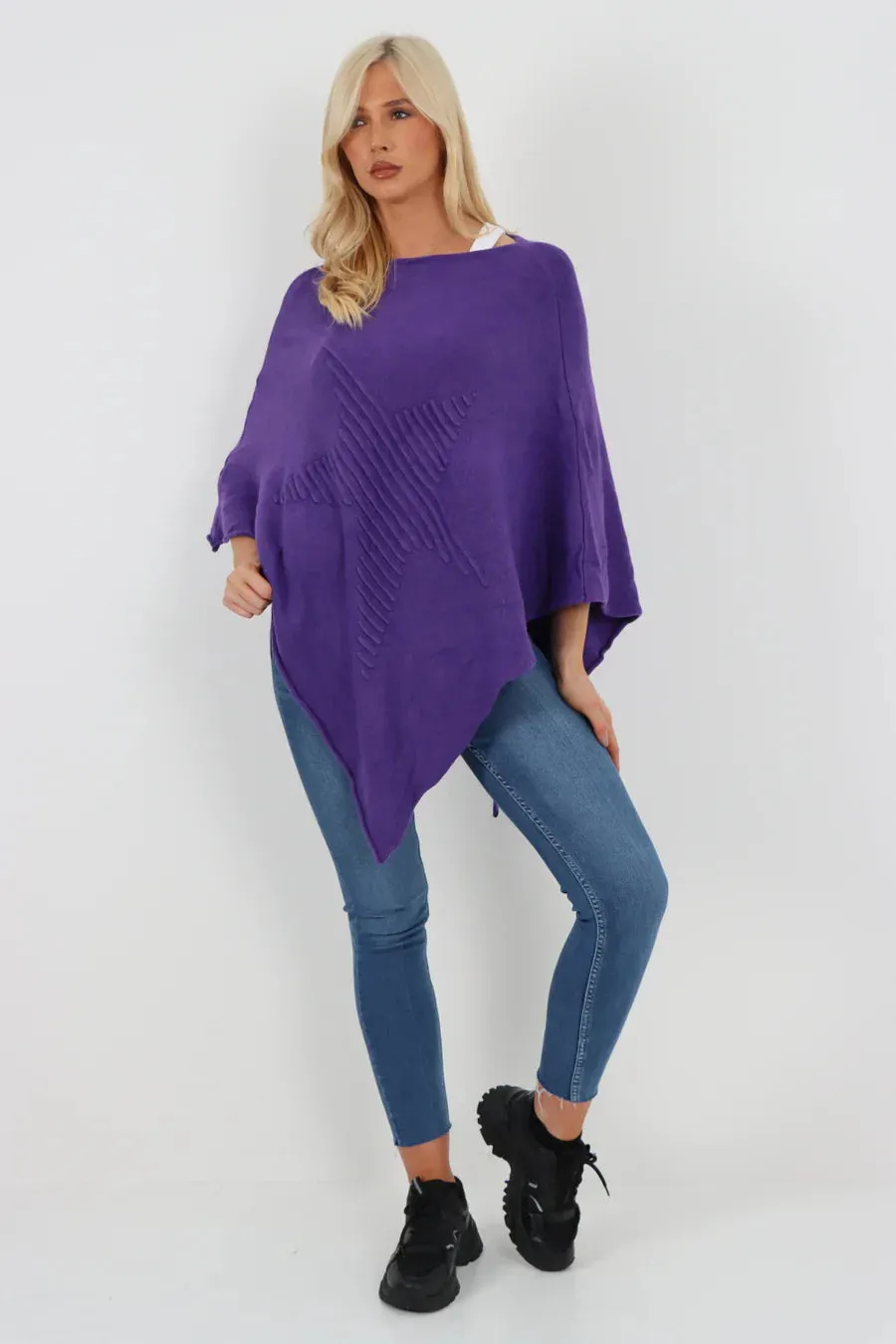 Embossed Star Poncho