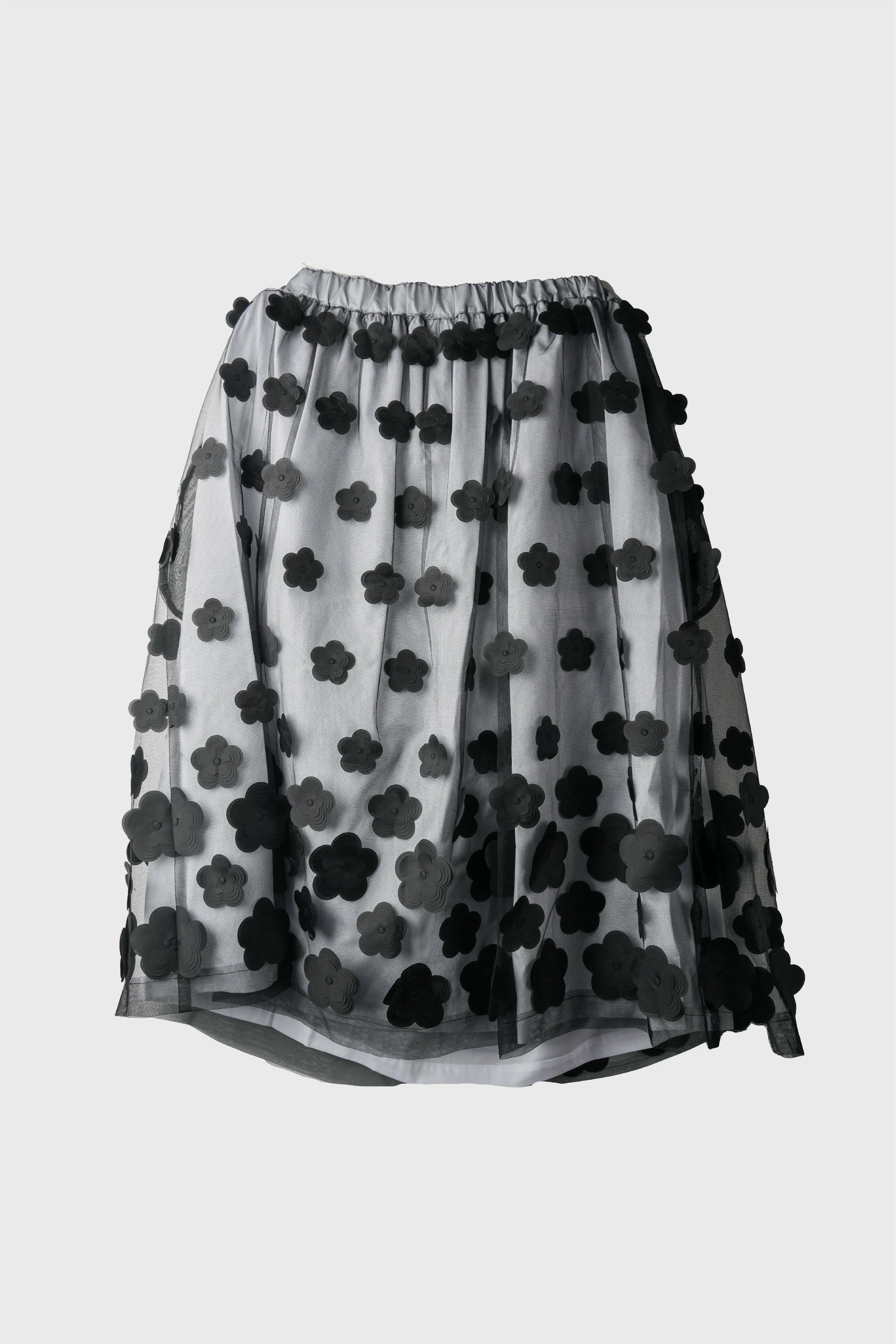 Embroidered Layered Midi Skirt