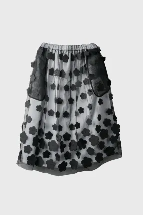 Embroidered Layered Midi Skirt