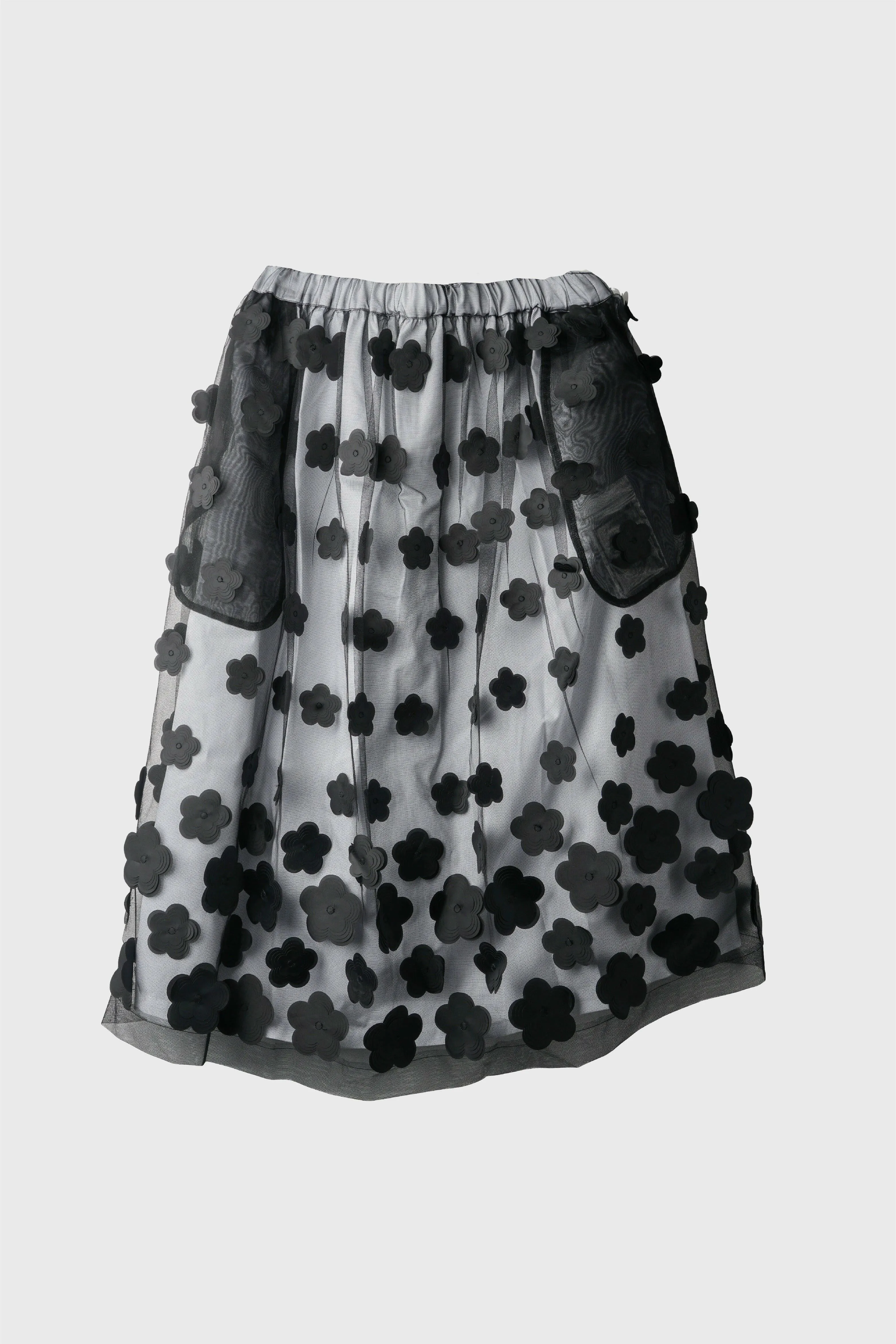 Embroidered Layered Midi Skirt