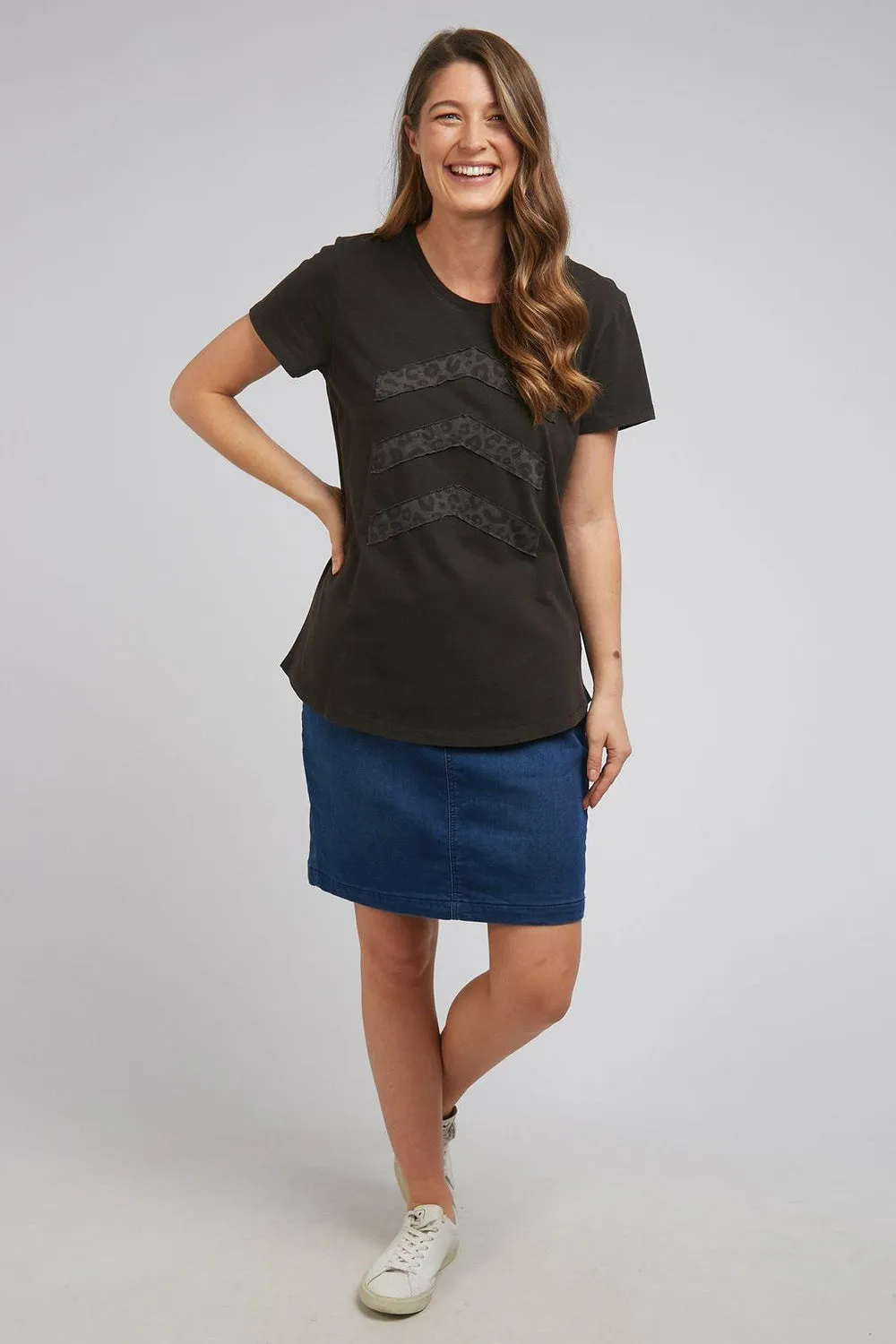 Fast Forward Tee in Washed Black