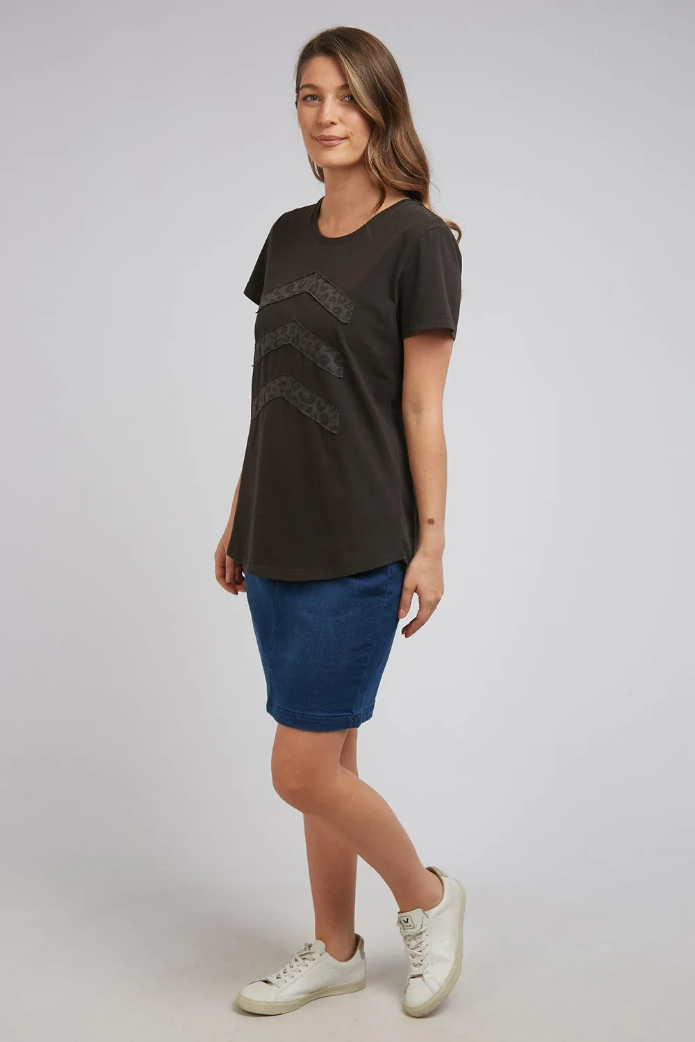 Fast Forward Tee in Washed Black