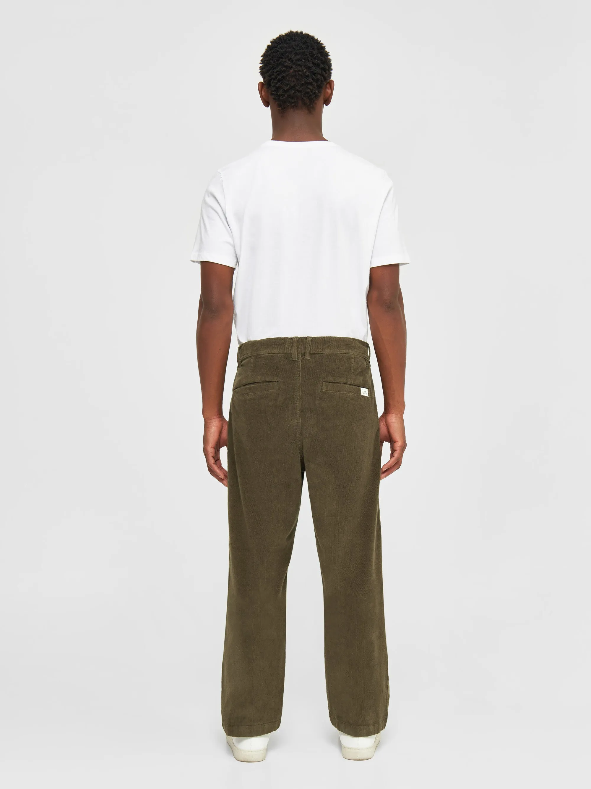 FLINT wide corduroy chino pants - Dark Olive