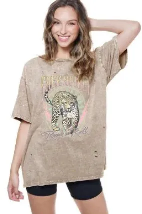 Free Spirit Vintage Leopard Tee Latte