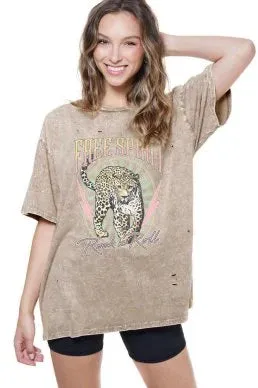 Free Spirit Vintage Leopard Tee Latte