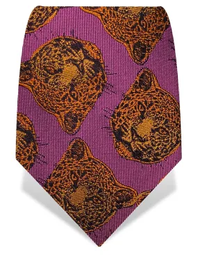 Fuchsia & Orange Leopard Tie