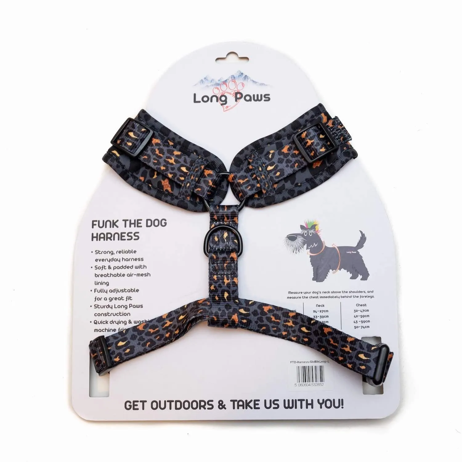 Funk The Dog Harness | GoldBlack Leopard
