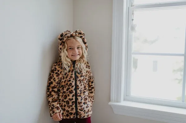 Girls Leopard Jacket with Ears