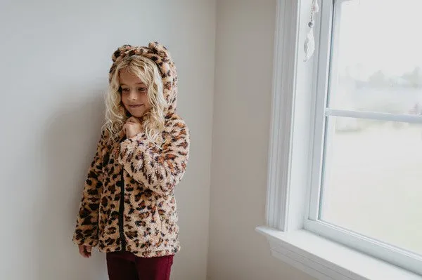 Girls Leopard Jacket with Ears