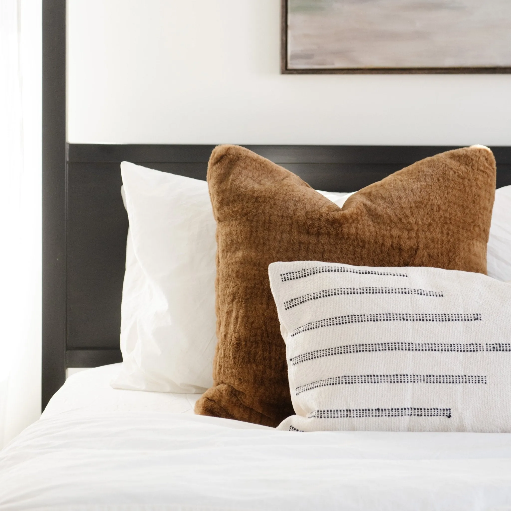GRAND FAUX FUR 22X22 PILLOW COVERS