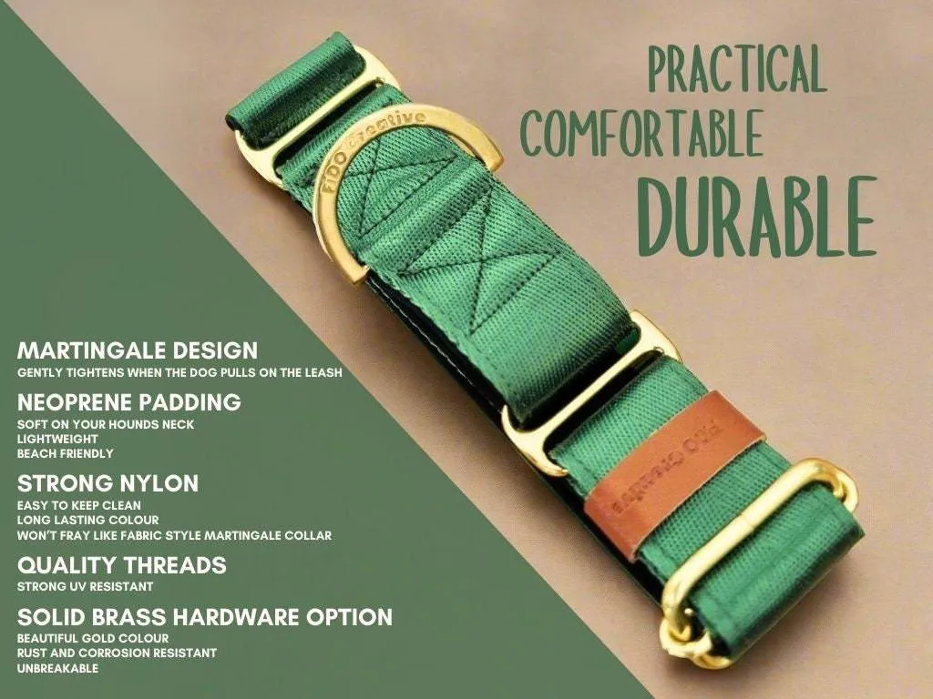 Green Martingale collar - Padded