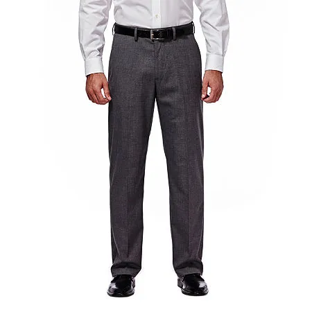 Haggar Mens Classic fit Dress Pants 36 / 30 Grey Solid Stretch