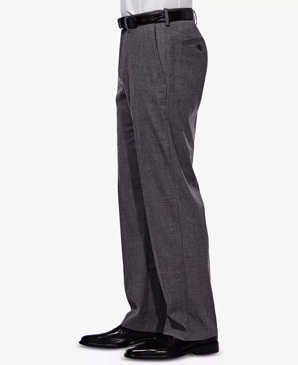 Haggar Mens Classic fit Dress Pants 36 / 30 Grey Solid Stretch