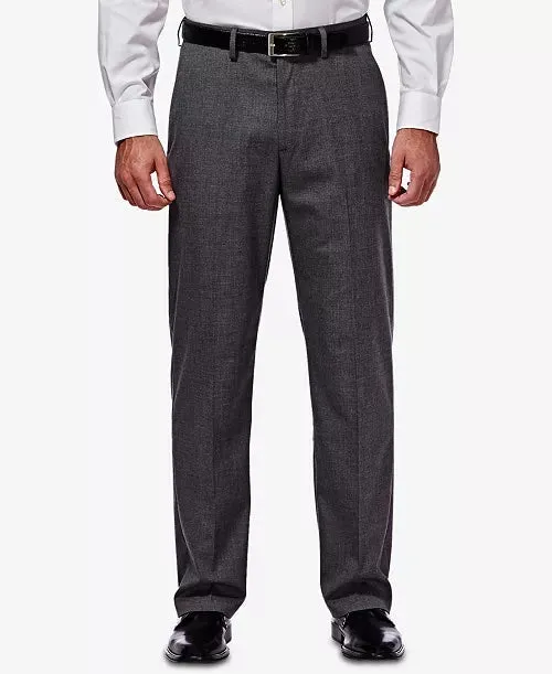 Haggar Mens Classic fit Dress Pants 36 / 30 Grey Solid Stretch