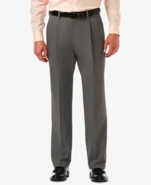 Haggar Mens Classic fit Dress Pants 38 / 34 Grey Solid