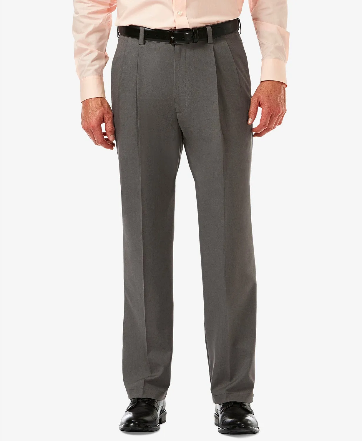 Haggar Mens Classic fit Dress Pants 38 / 34 Grey Solid