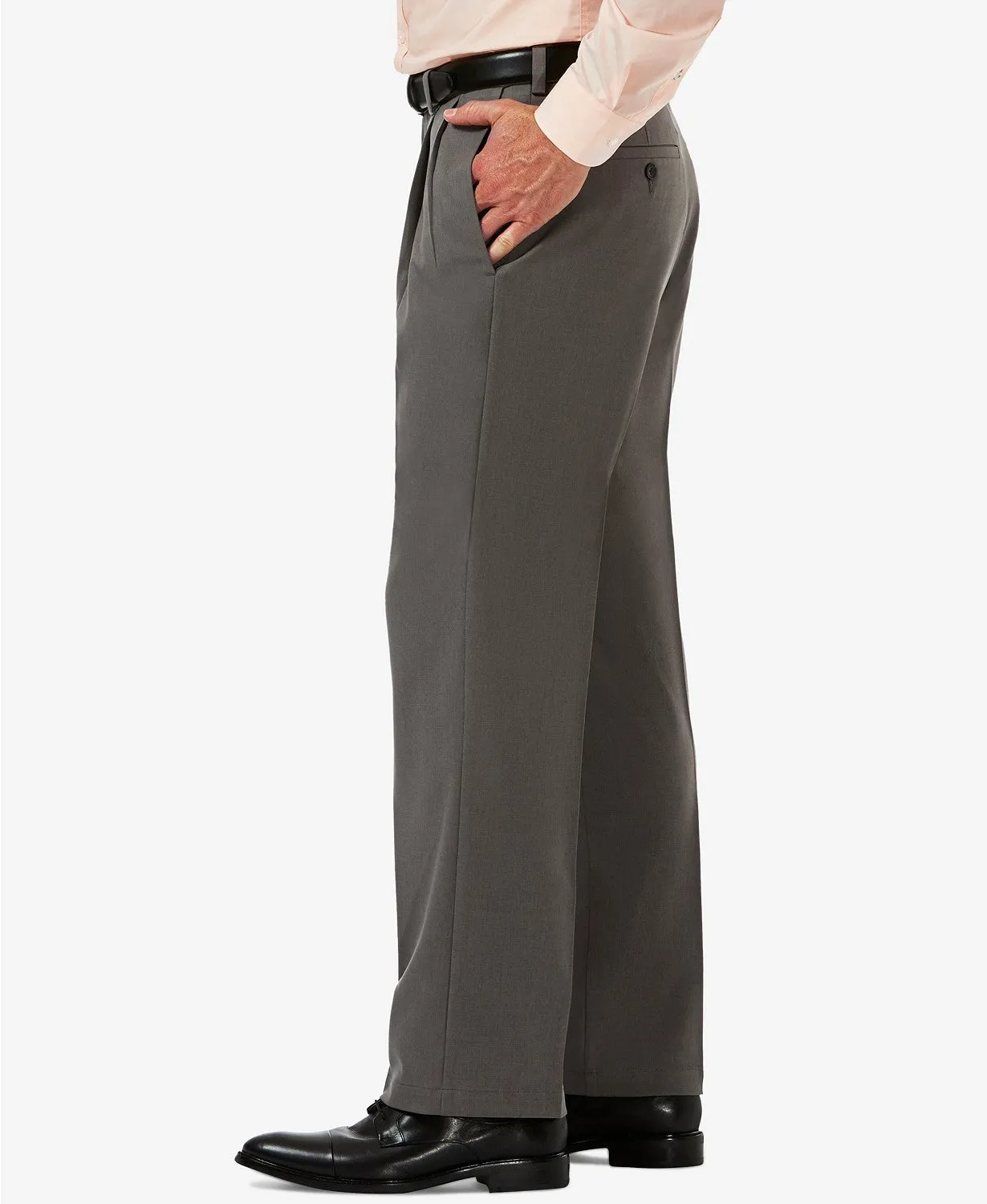 Haggar Mens Classic fit Dress Pants 38 / 34 Grey Solid
