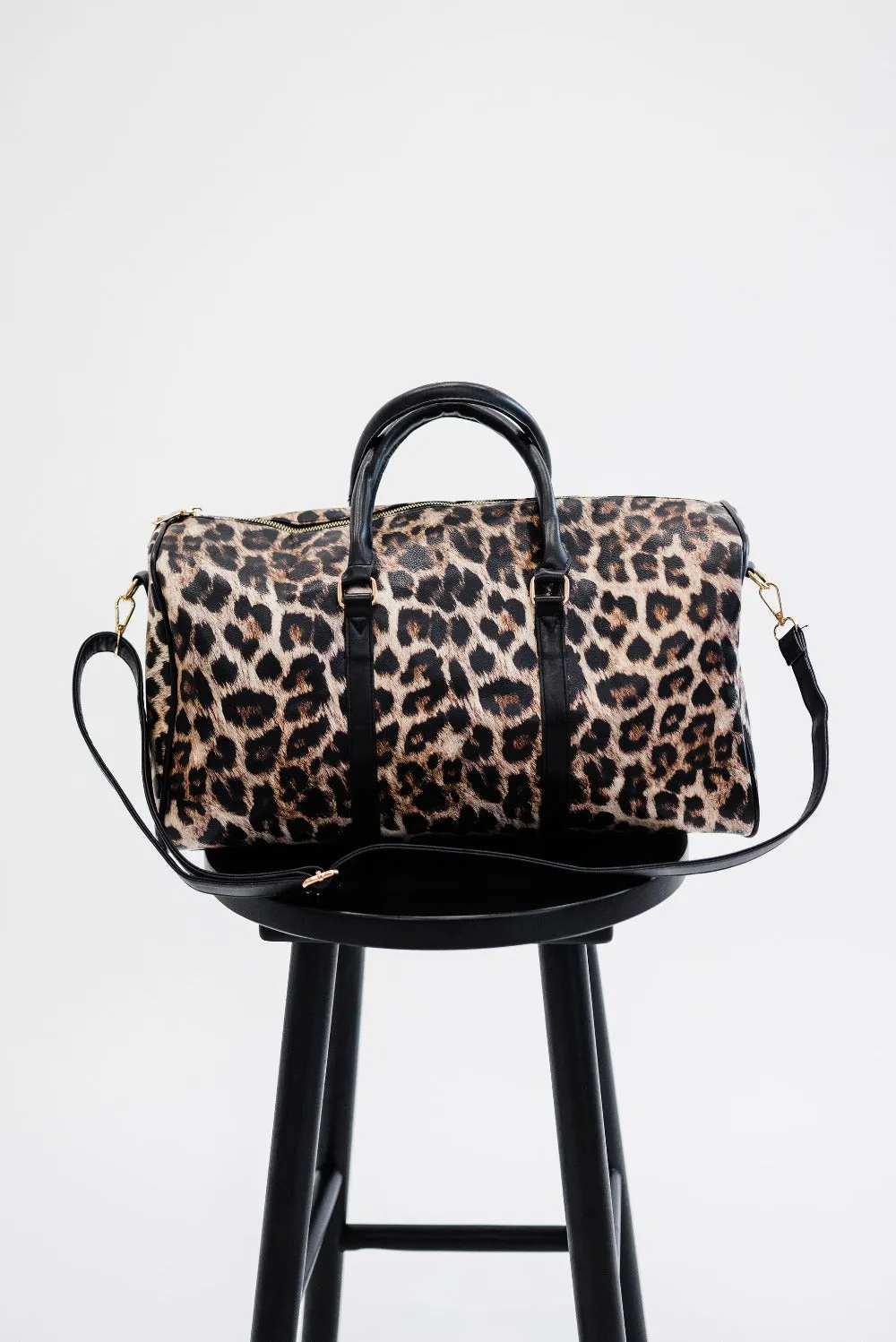 Hannah Leopard Overnighter - Final Sale