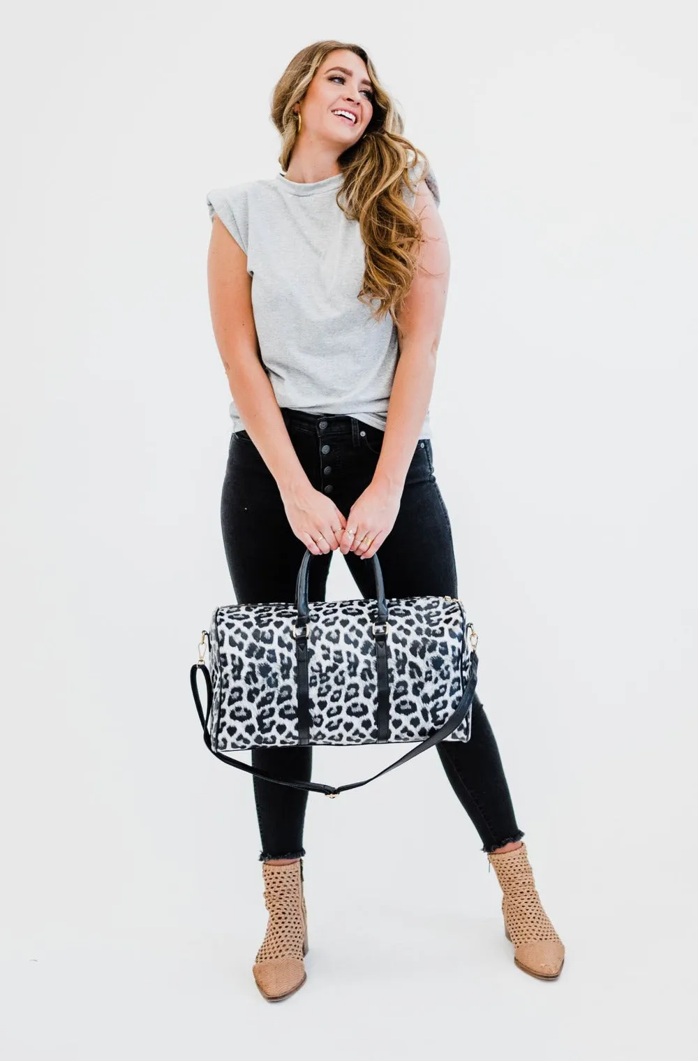 Hannah Leopard Overnighter - Final Sale