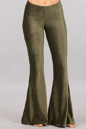 •HENDRIX - OLIVE• velvety corduroy bell bottoms