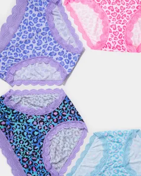 High Rise Brief Four Pack - Classic Leopard
