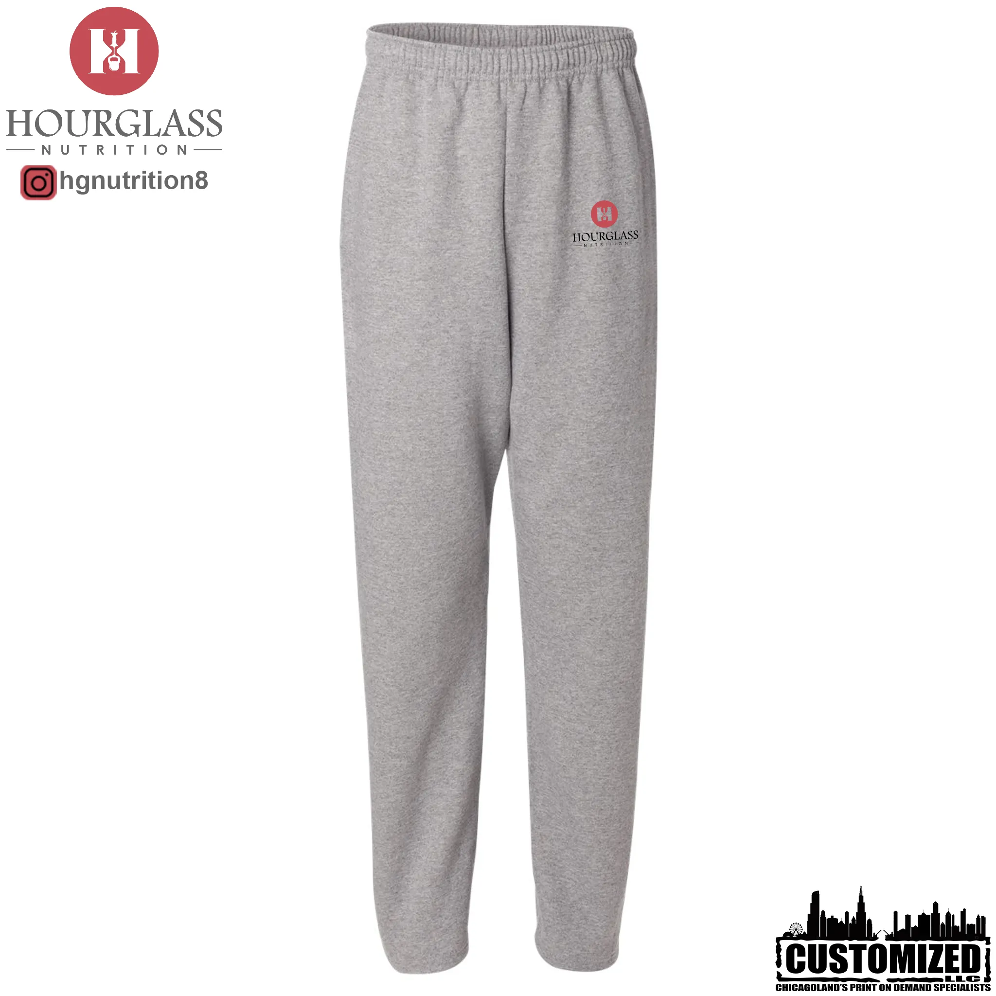 Hourglass Nutrition Open-Bottom Sweatpants with Pockets - Oxford