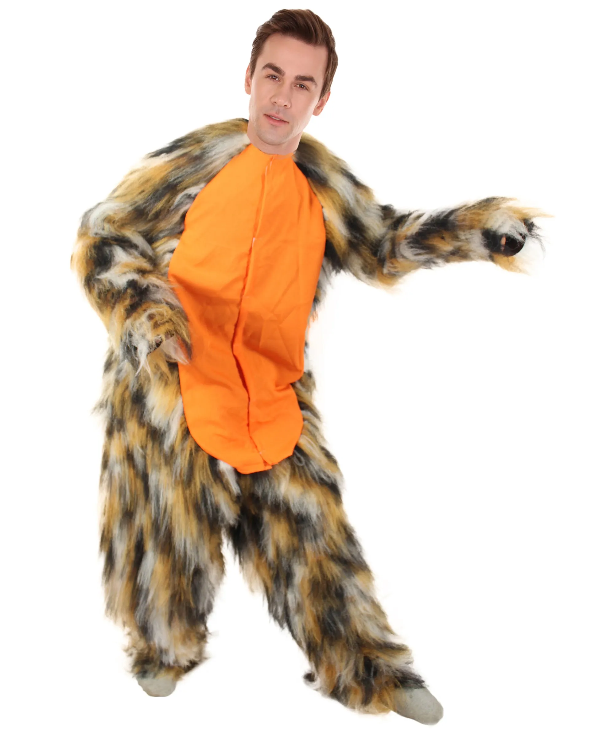 HPO Orange and Brown spotted Leopard Costume  - Long Synthetic Fibers