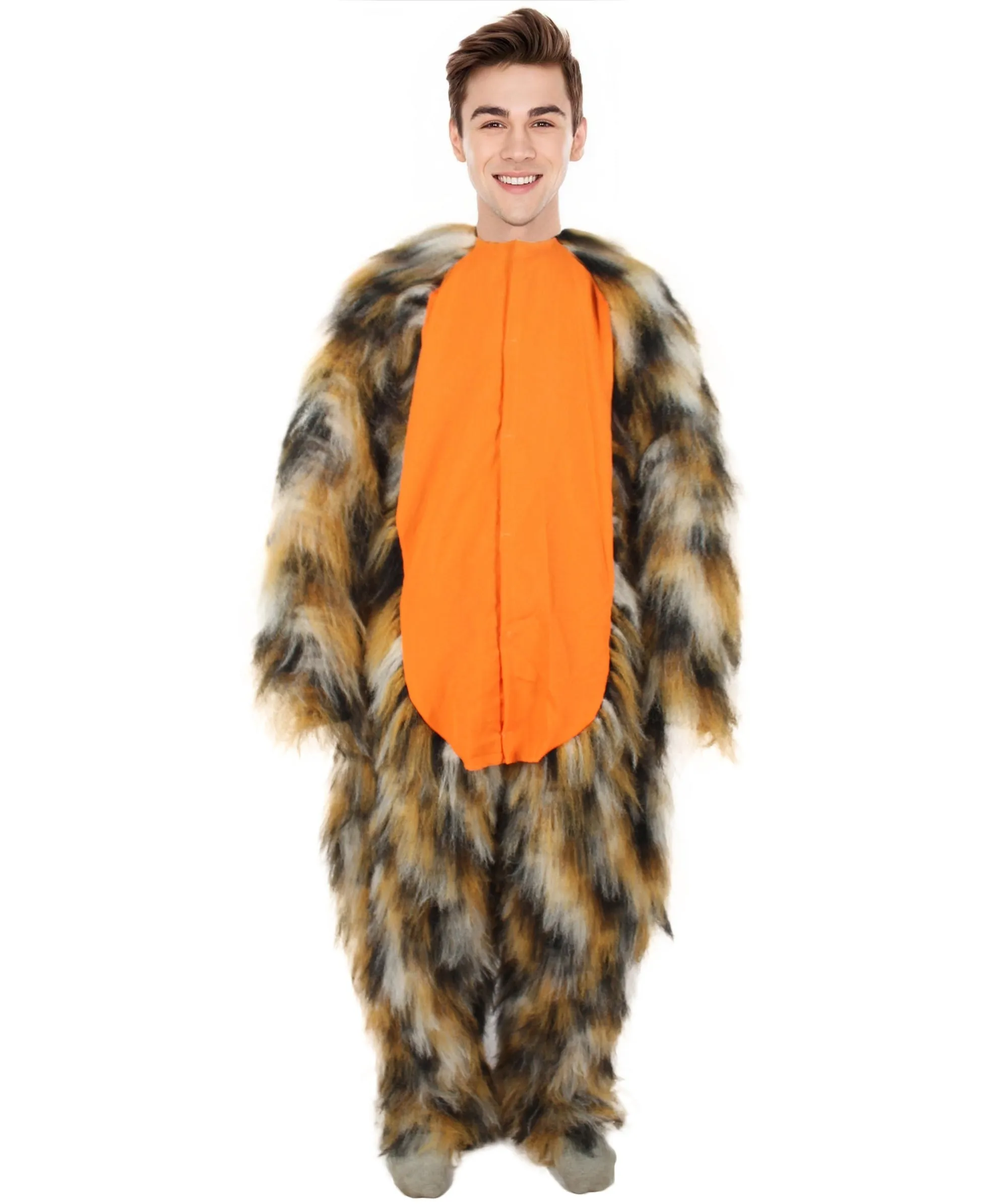 HPO Orange and Brown spotted Leopard Costume  - Long Synthetic Fibers
