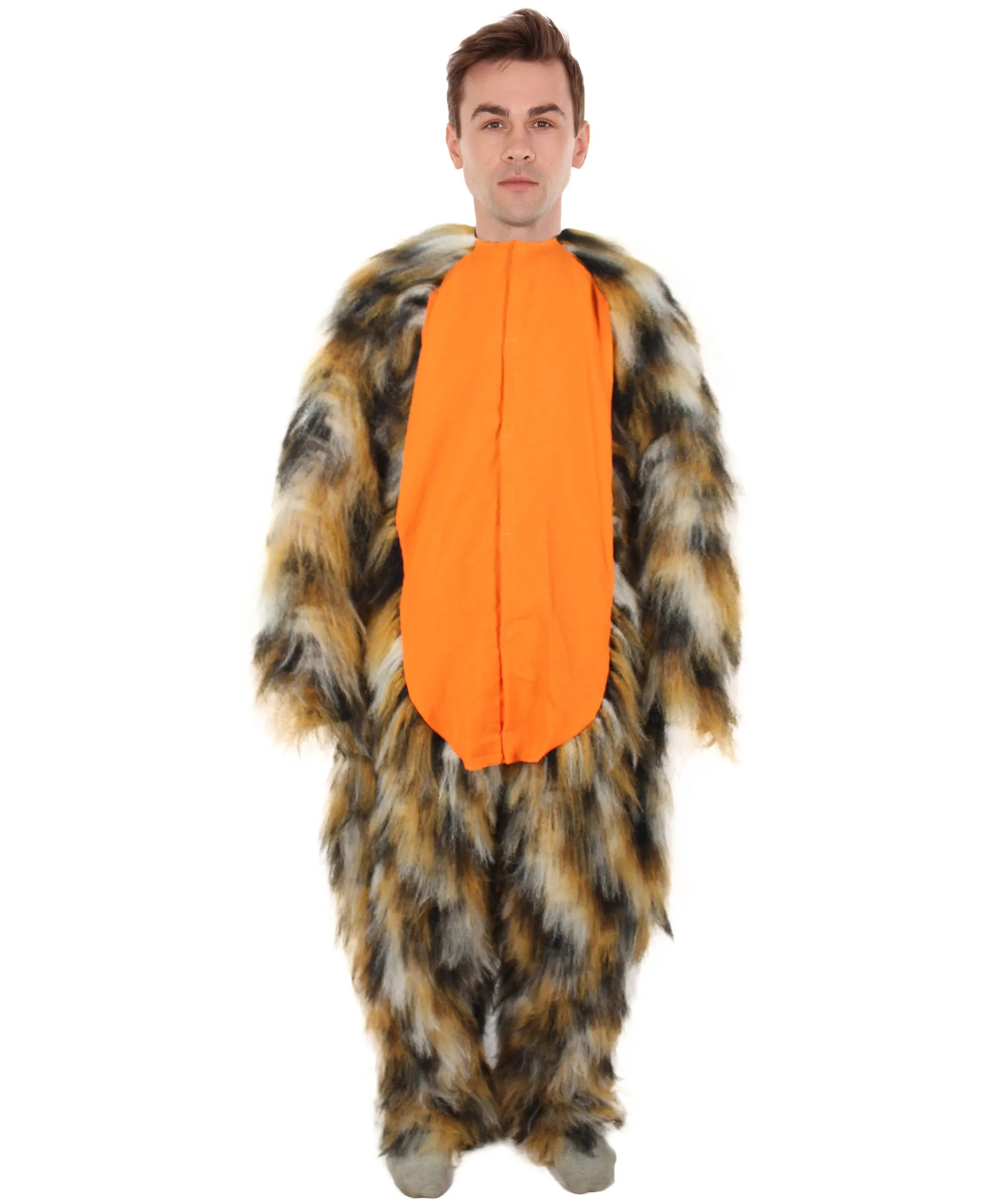 HPO Orange and Brown spotted Leopard Costume  - Long Synthetic Fibers
