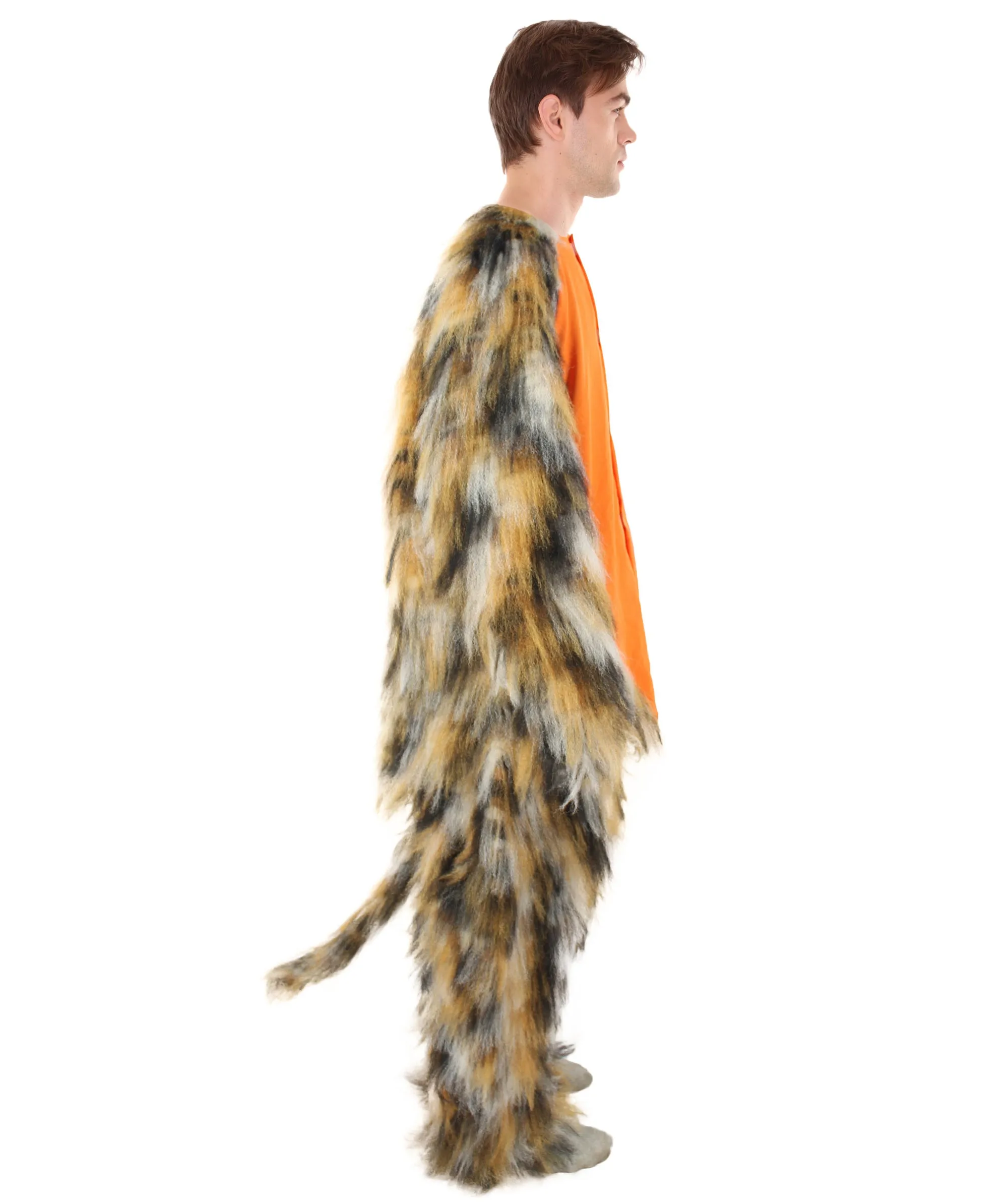 HPO Orange and Brown spotted Leopard Costume  - Long Synthetic Fibers