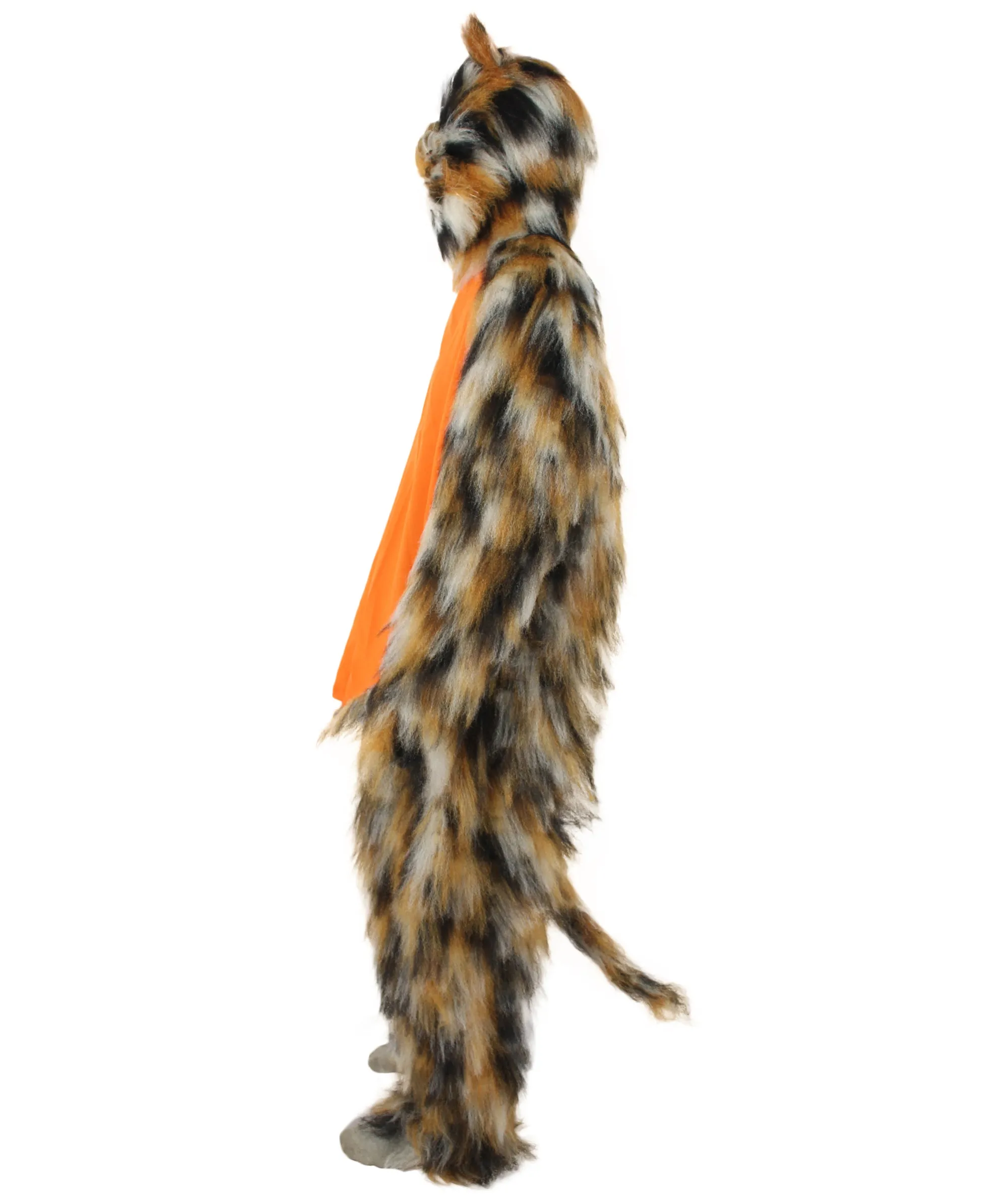 HPO Orange and Brown spotted Leopard Costume with Mask  - Long Synthetic Fibers Bundle