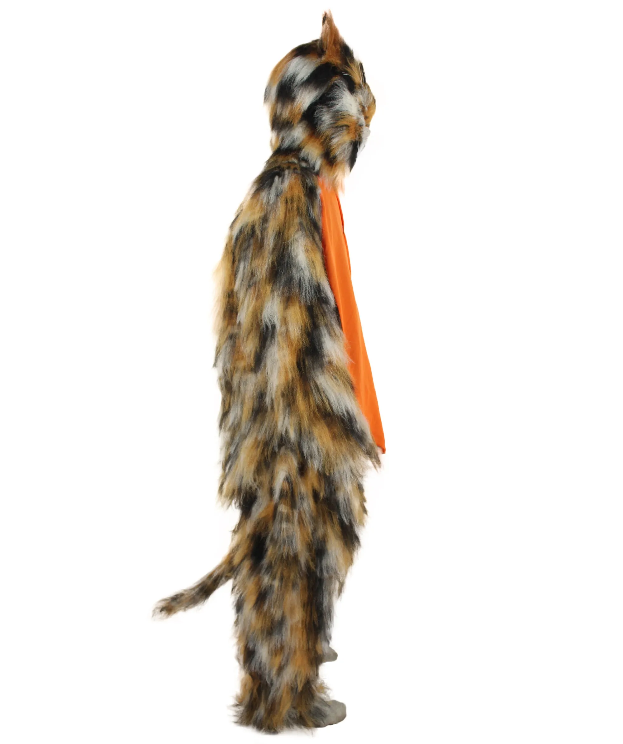 HPO Orange and Brown spotted Leopard Costume with Mask  - Long Synthetic Fibers Bundle