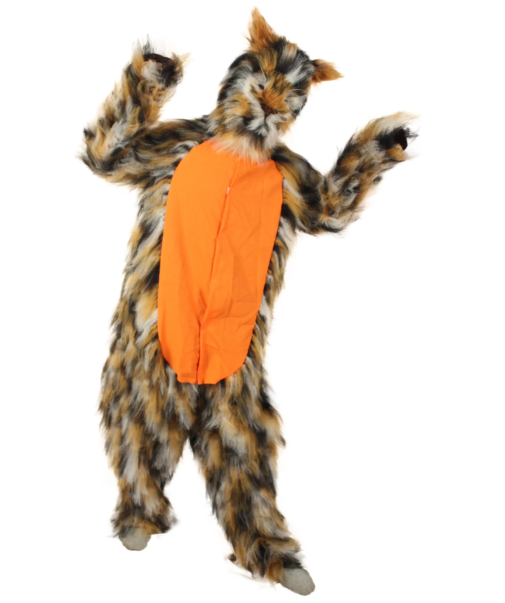 HPO Orange and Brown spotted Leopard Costume with Mask  - Long Synthetic Fibers Bundle