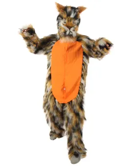 HPO Orange and Brown spotted Leopard Costume with Mask  - Long Synthetic Fibers Bundle