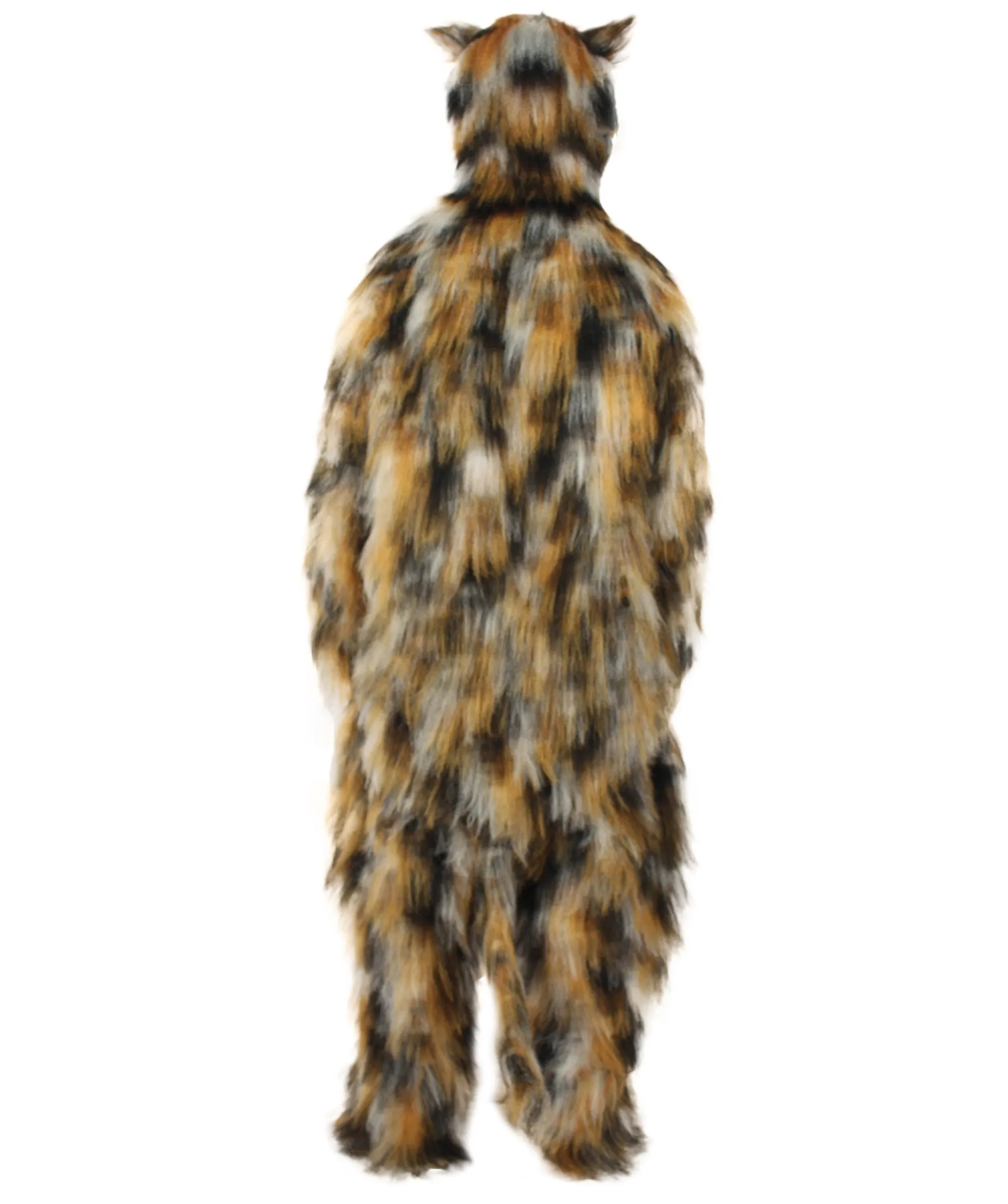 HPO Orange and Brown spotted Leopard Costume with Mask  - Long Synthetic Fibers Bundle