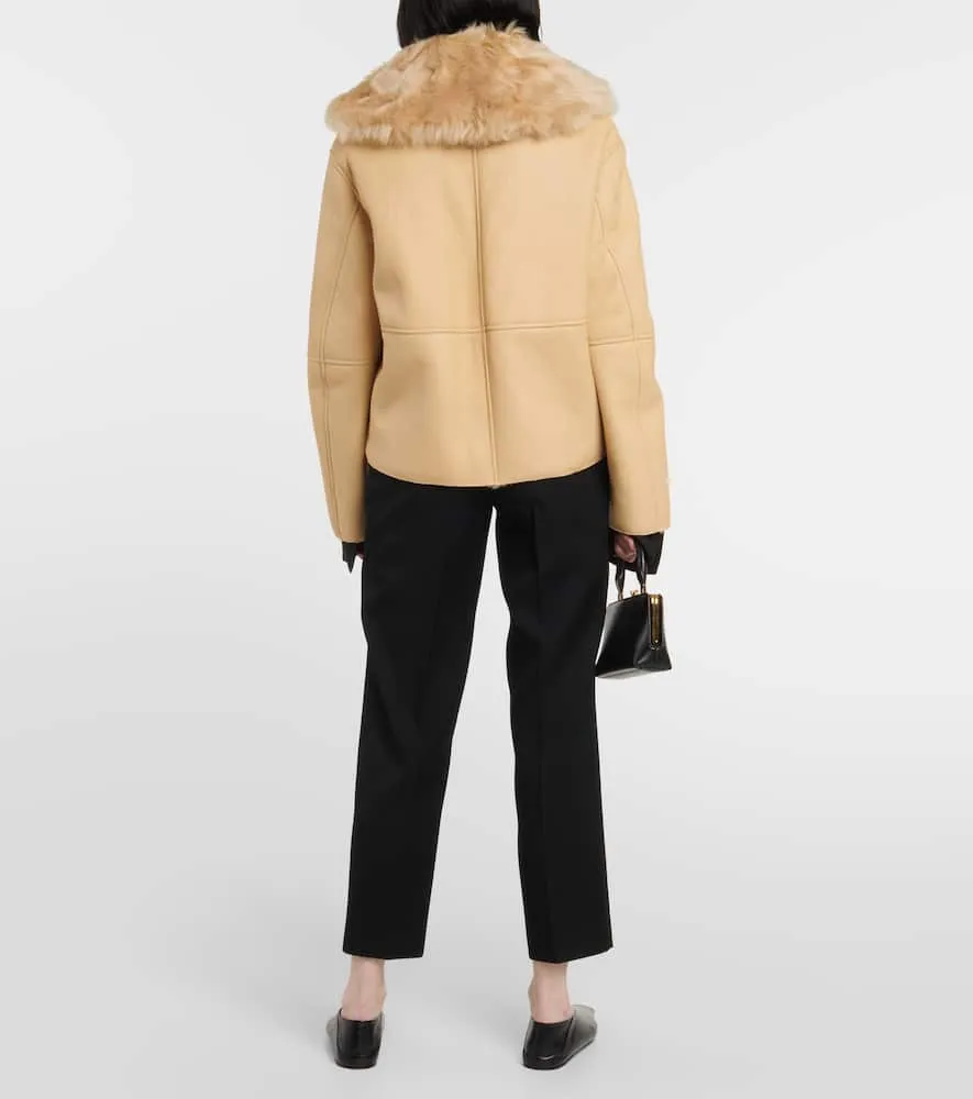 Jil Sander Leather and shearling jacket