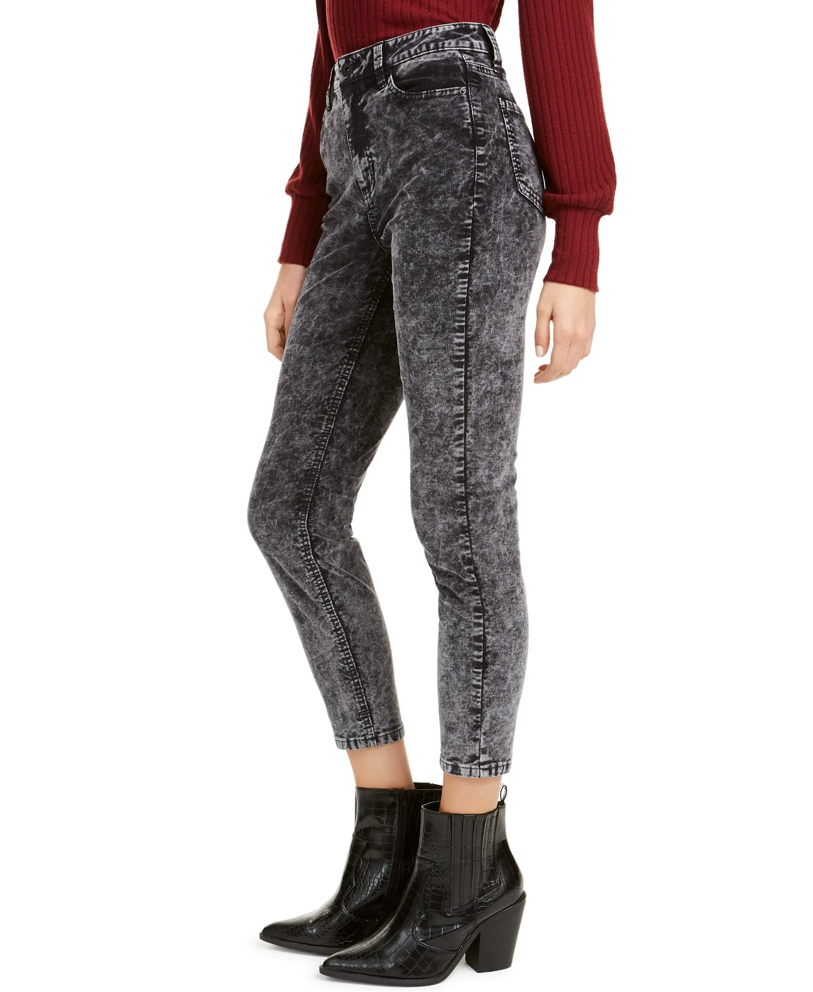 Juniors' Acid-Wash Corduroy Skinny Pants